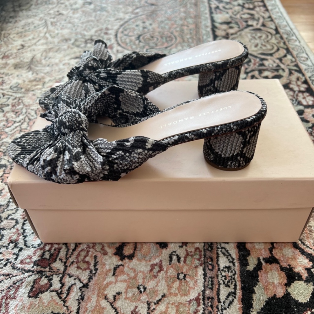 Loeffler Randall Emilia Pleated Knot Slide Sandals - Picture 2 of 2